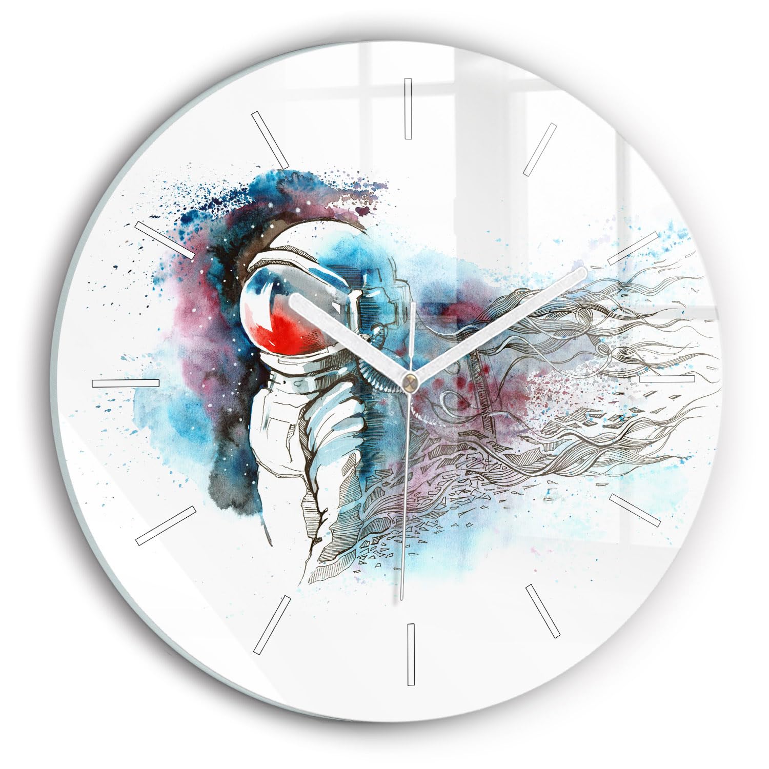 Horloge en Verre silencieuse Wallfluent 30 cm pour chambre sans tic-tac