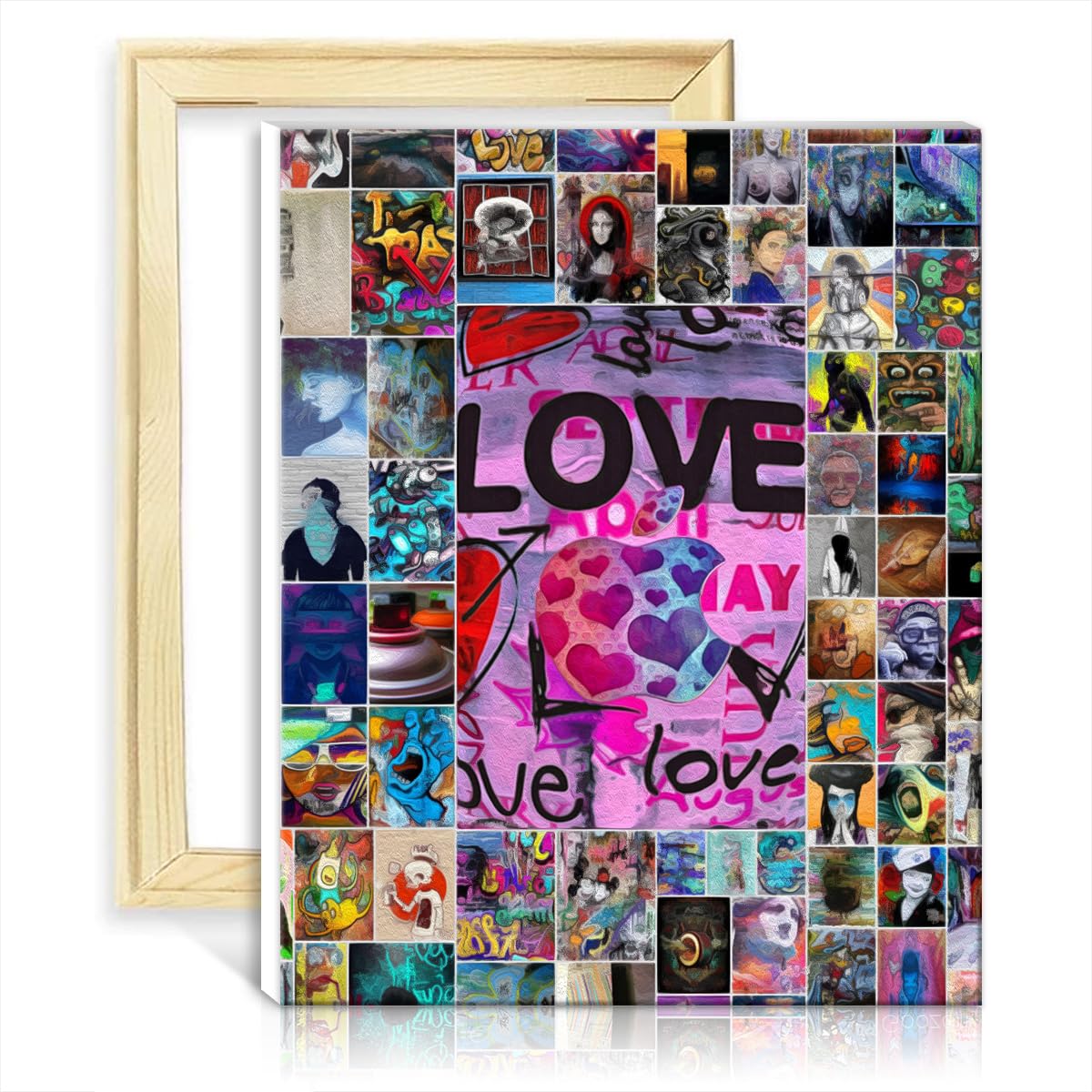 TANGFEIY Paint by Numbers Kits Graffiti Paint by Numbers Crafts Adults Kids Acrylic Number with Paintbrushes Perfect Home Wall Decor with Frame(30x40cm) — image 1