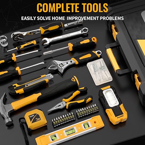 Vista 9 de Set de herramientas de 219 piezas, kit de herramientas para el hogar, el automóvil, la motocicleta, herramientas básicas para dormitorio