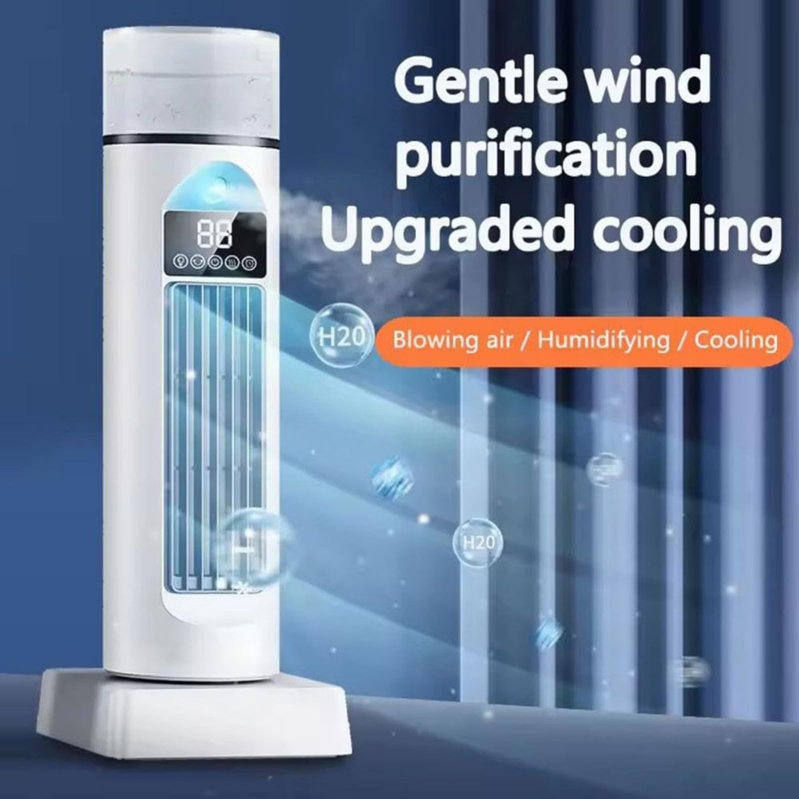 Tower AC Klimaanlage, Raumkühler Ventilator Tragbare Klimaanlagen, Leise Oszillierende Bladeless Kühler mit Fernbedienung für Schlafzimmer Büro Wohnheim (Schwarz)