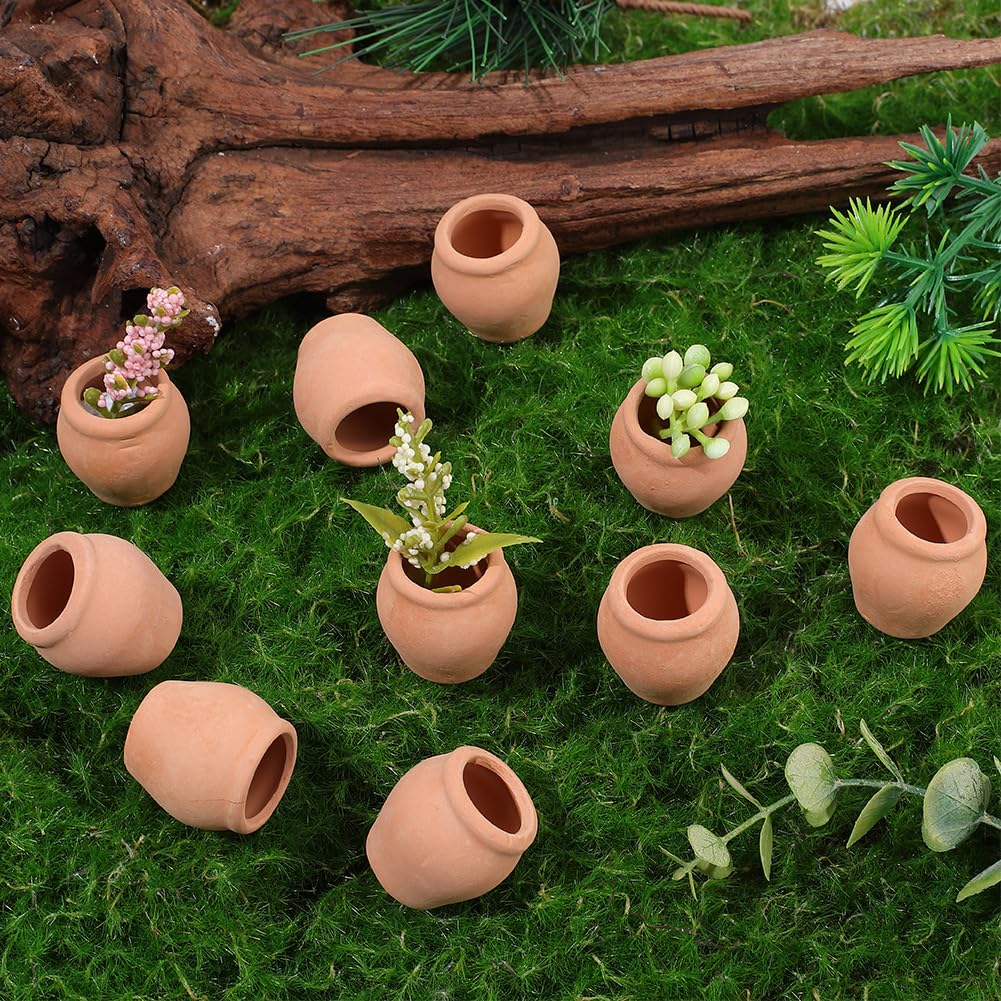 GORGECRAFT 10pz 2.4cm Mini Vasi di Terracotta Piccoli Vasi di Terracotta e Porcellana Ceramica Fioriera Giardino Fiore Terracotta Succulente Vivaio Cactus Barattoli Interni Esterni Casa Davanzale