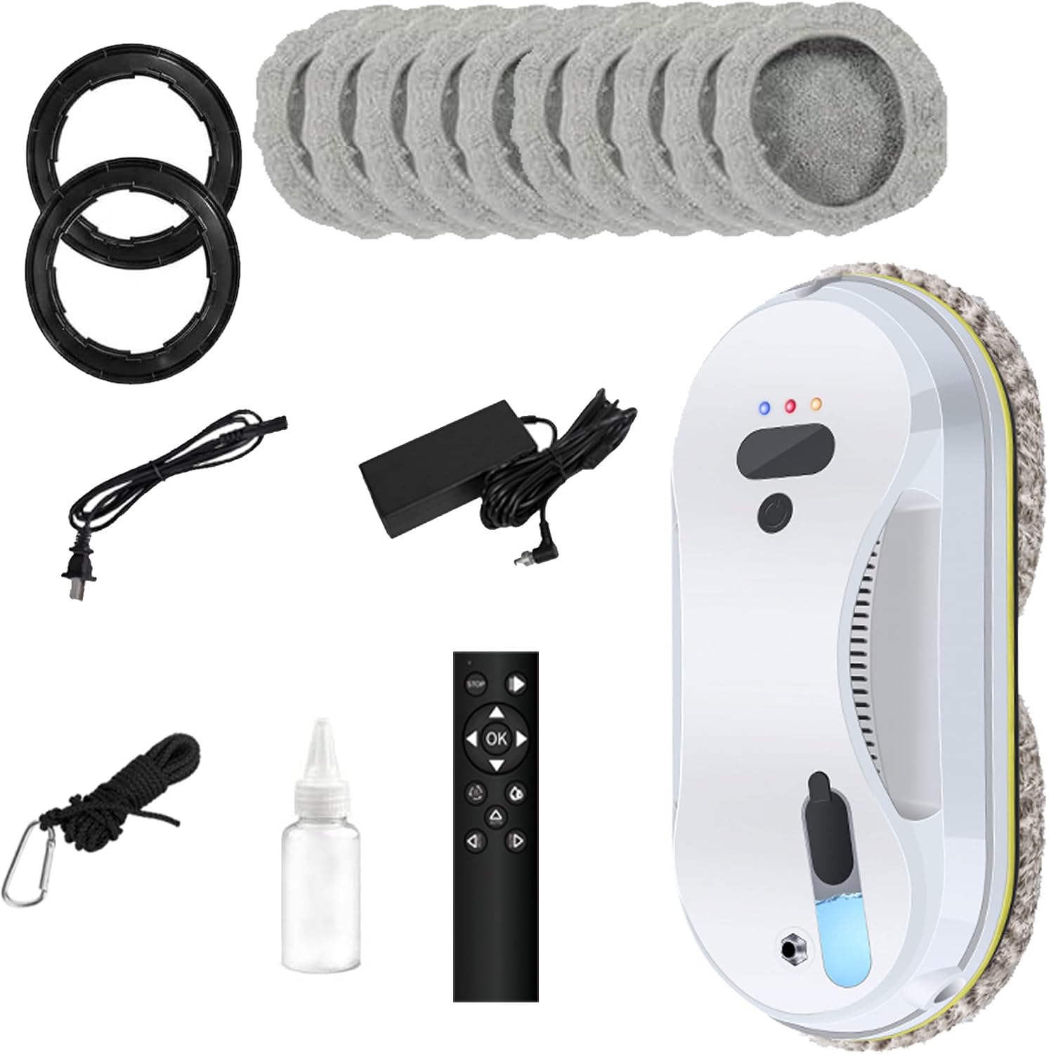 Automatic Window Cleaning Robot - Edge Detection & Anti-Drop Protection - Window Cleaner Robot Inside/Outside with 2800Pa Suction(White)
