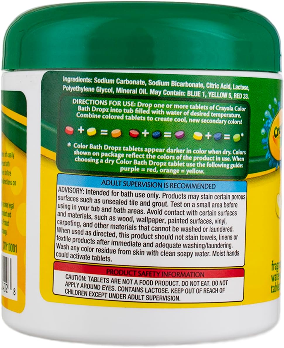 Crayola Bath Dropz 3.59 oz 60 Tablets (Pack of 2) : Beauty & Personal Care