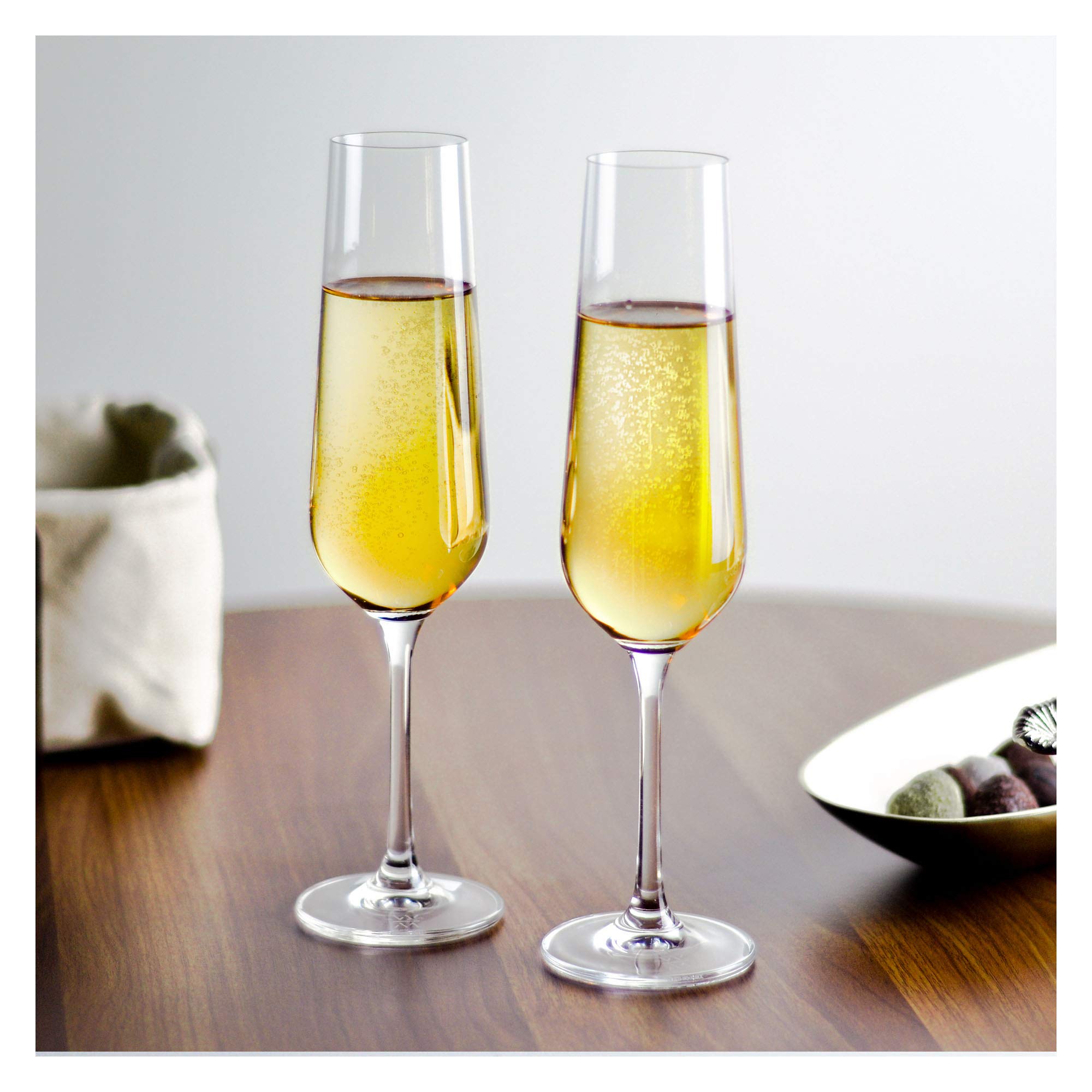 BuyFnB Champagne Flutes Set of 6 by Wild Magma - Pure Champagne Flute 200 ml - Set of 6 Glasses