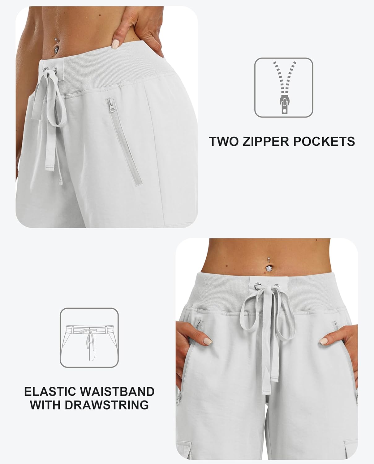 MoFiz Women's Cargo Capris Pants Loose Fit Casual Hiking Pants Lightweight Quick Dry Travel Summer Pants for Women - Image 3