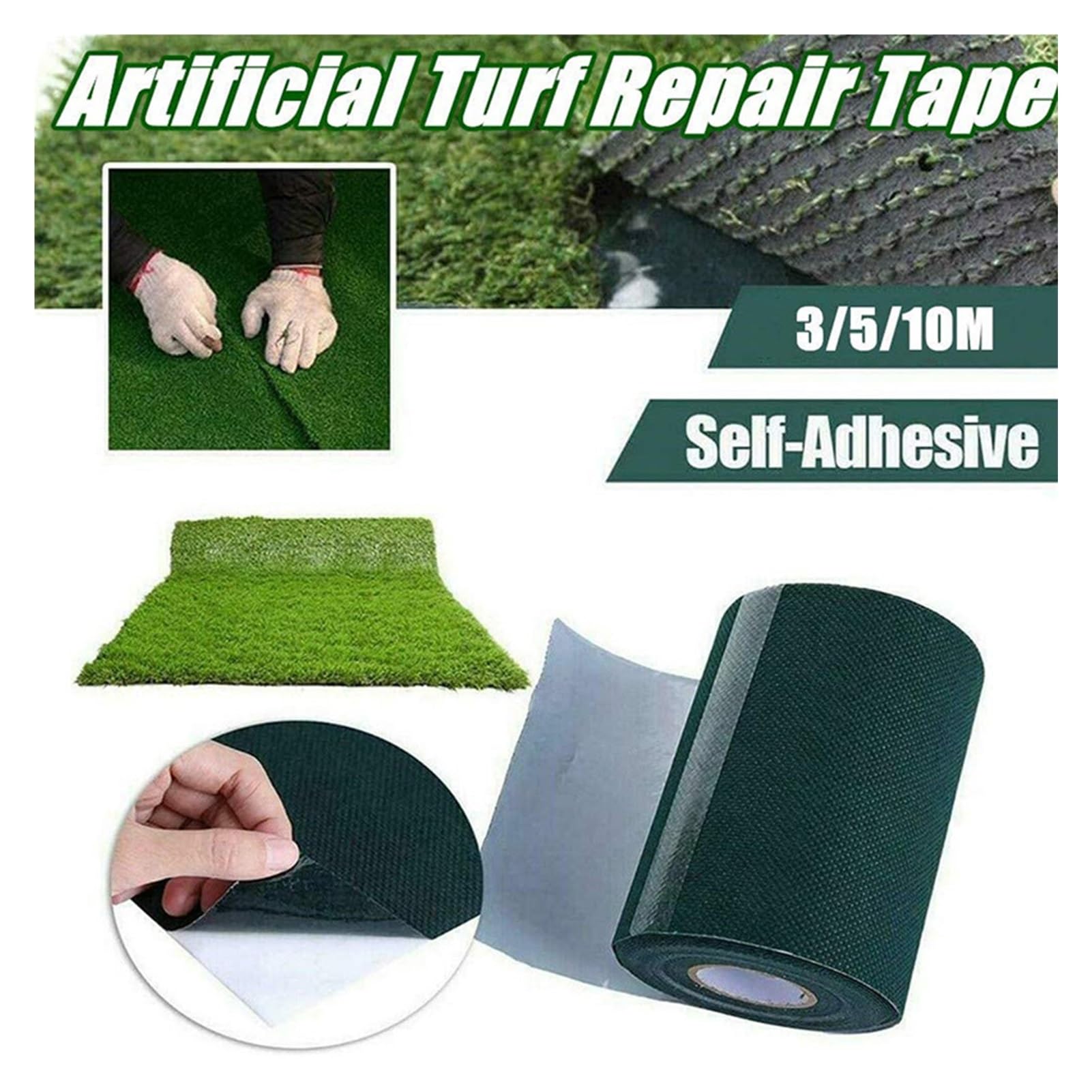 Kunstrasen for den Einsatz im Hausgarten und Hinterhof. Handgefertigtes Bodenfugenband. Grassicherheitsband. Griffaufkleber. Paste Turf
