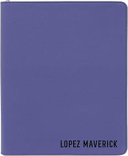 Monogrammed Portfolio with Zipper, Personalized Refillable Portfolio, Custom Leather Portfolio, Portfolio With Zipper, Personalized Padfolio, Business Gift, Company Gift (Purple)
