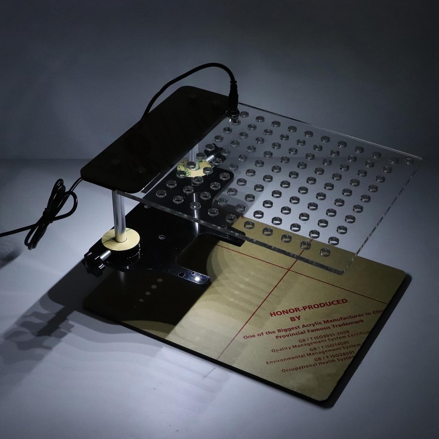 LED BDM Frame, Multifunctional LED BDM Frame Test Board with 4pcs Probe Pins and LED Lighting for ECU Chip Brush Test Automotive Programming Tuning,Support for 22pcs BDM Adapter, AC 110-240V