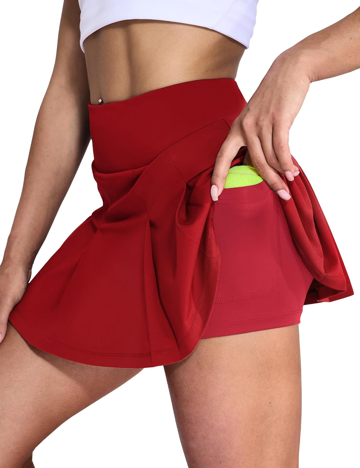 MIER Tennis Skirts for Women Pleated Golf Skirt with Liner Pocket High Waisted Athletic Skort for Running Workout Sports - Image 3