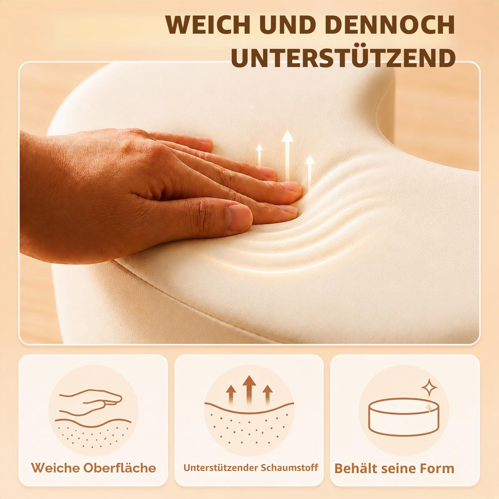 Memory Foam Stillkissen, extra breit & verdicktes Stillkissen mit 53 cm verstellbarem Taillenriemen, erhöhtes Babyfütterungs-Stützkissen mit abnehmbarem, waschbarem Bezug, wasserdichte Rückseite