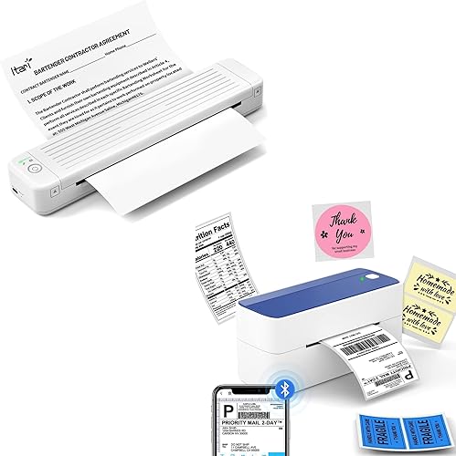 Itari P831 Impresoras portátiles inalámbricas para viajes Bluetooth impresora de etiquetas de envío 4x6 - impresora térmica de etiquetas