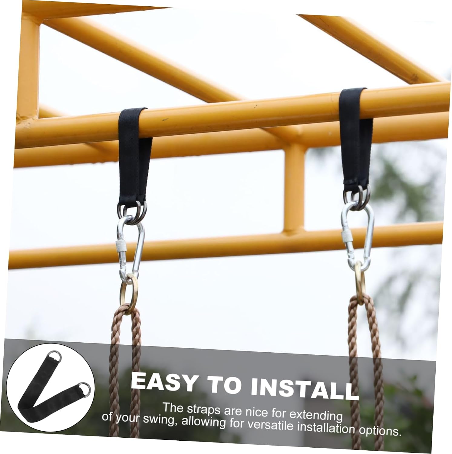 2pcs Tree Swing Extension Straps Heavy Duty Hammock Hanging Straps Kit d Rings Safe Easy Setup for Outdoor Porch Camping