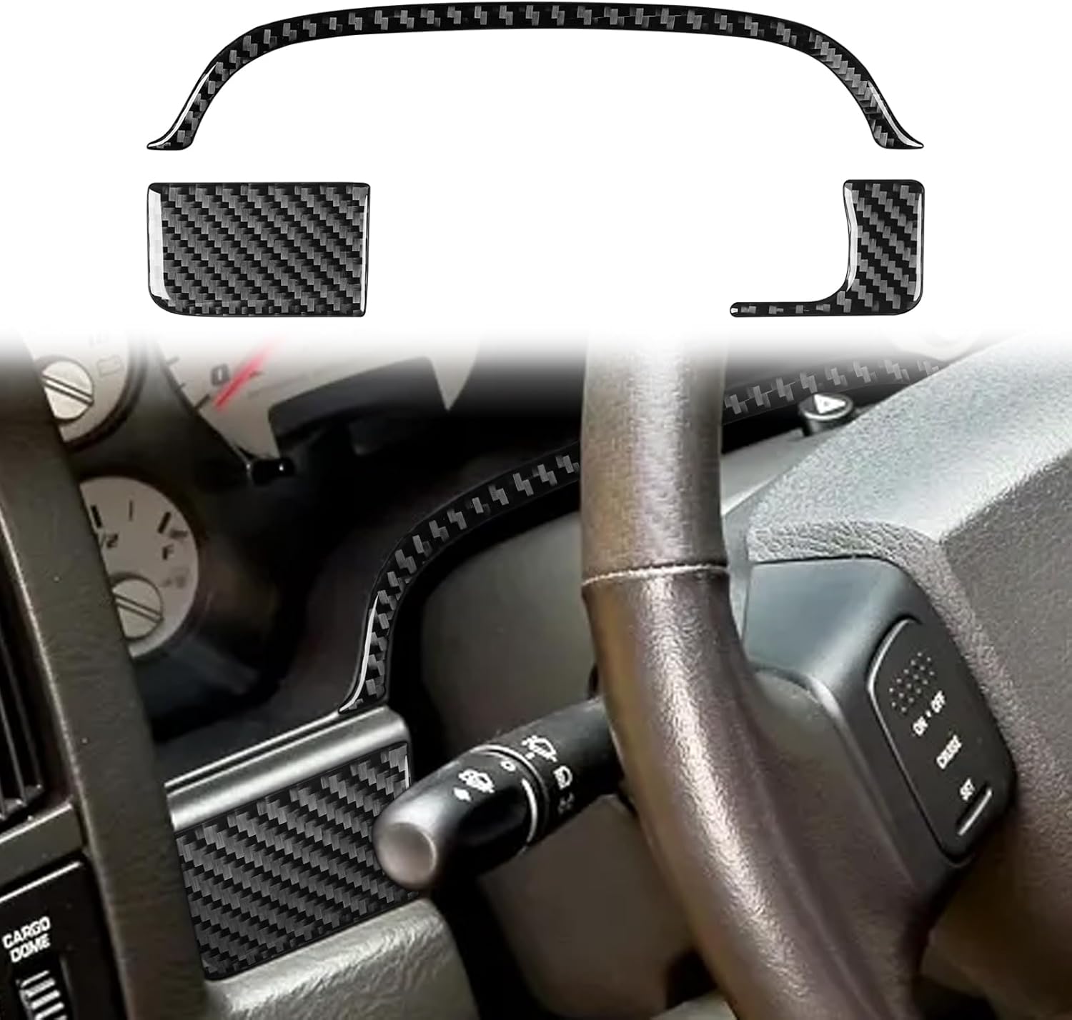 Car Speedometer Kit 3pcs Decals Carbon Fiber Accessories Protections Stickers Compatible with Dodge RAM 2002 2003 2004 2005