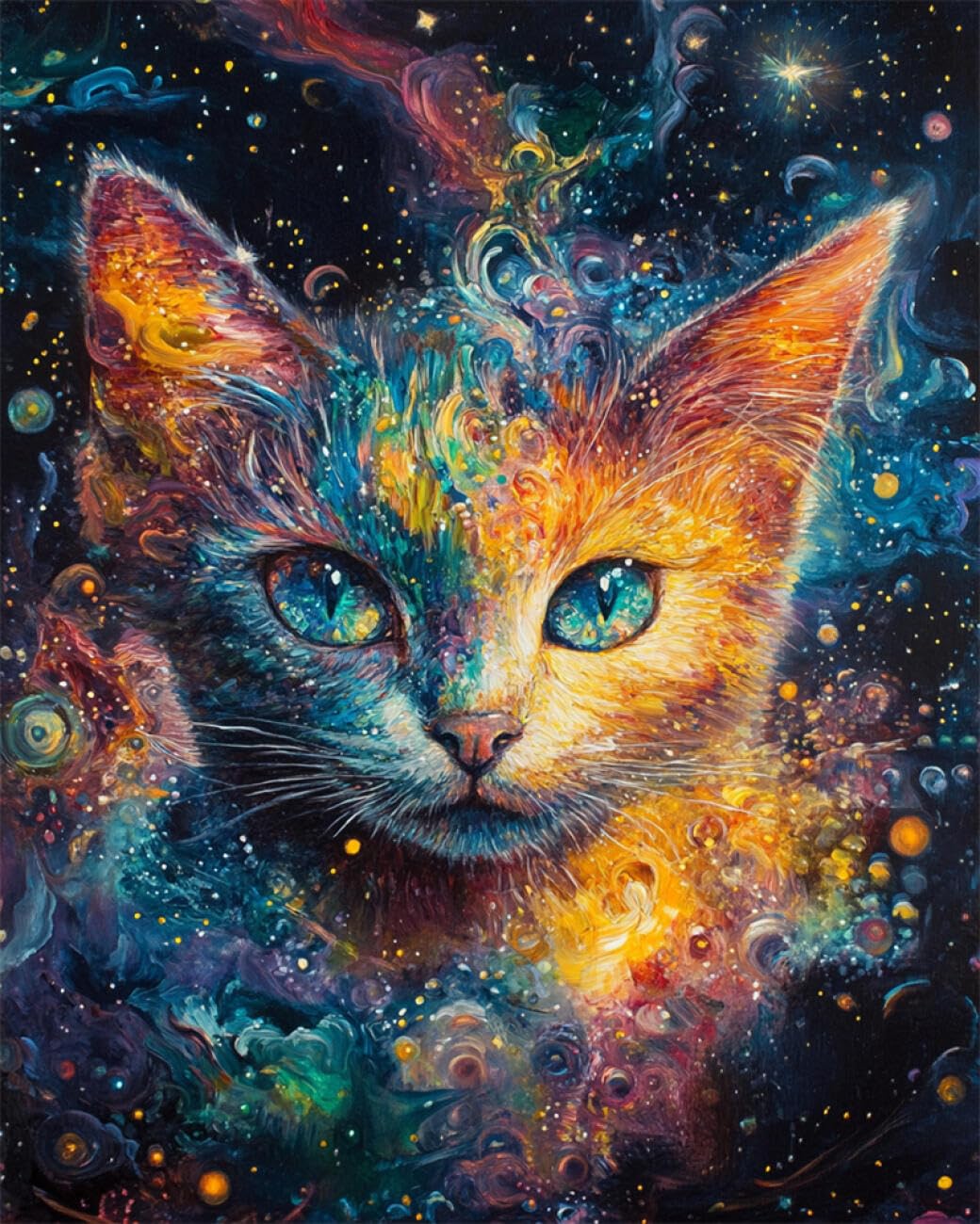 RKFLGEW DIY Bead Embroidery Kit Color Cat 40x50cm