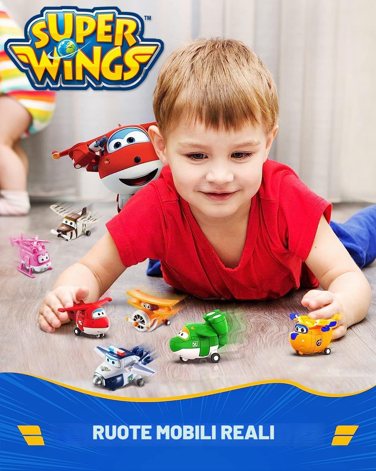 Super Wings, Transform-a-Bots, World Airport Crew, Serie 2, Confezione con 15 Giocattoli, Personaggi da 5 cm