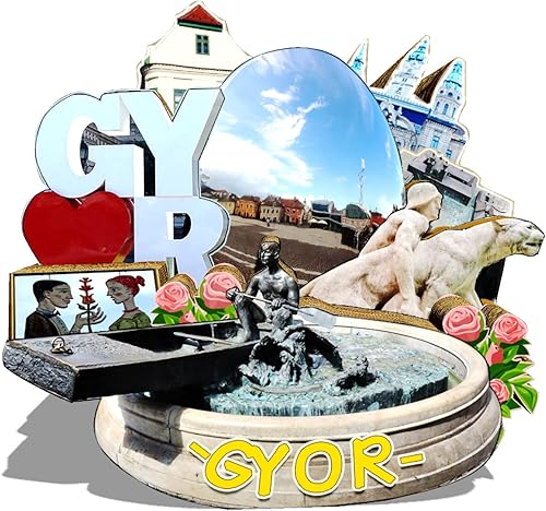 Hungría Gyor imán de nevera de madera 3D monumentos de viaje coleccionables recuerdos decoración hecha a mano