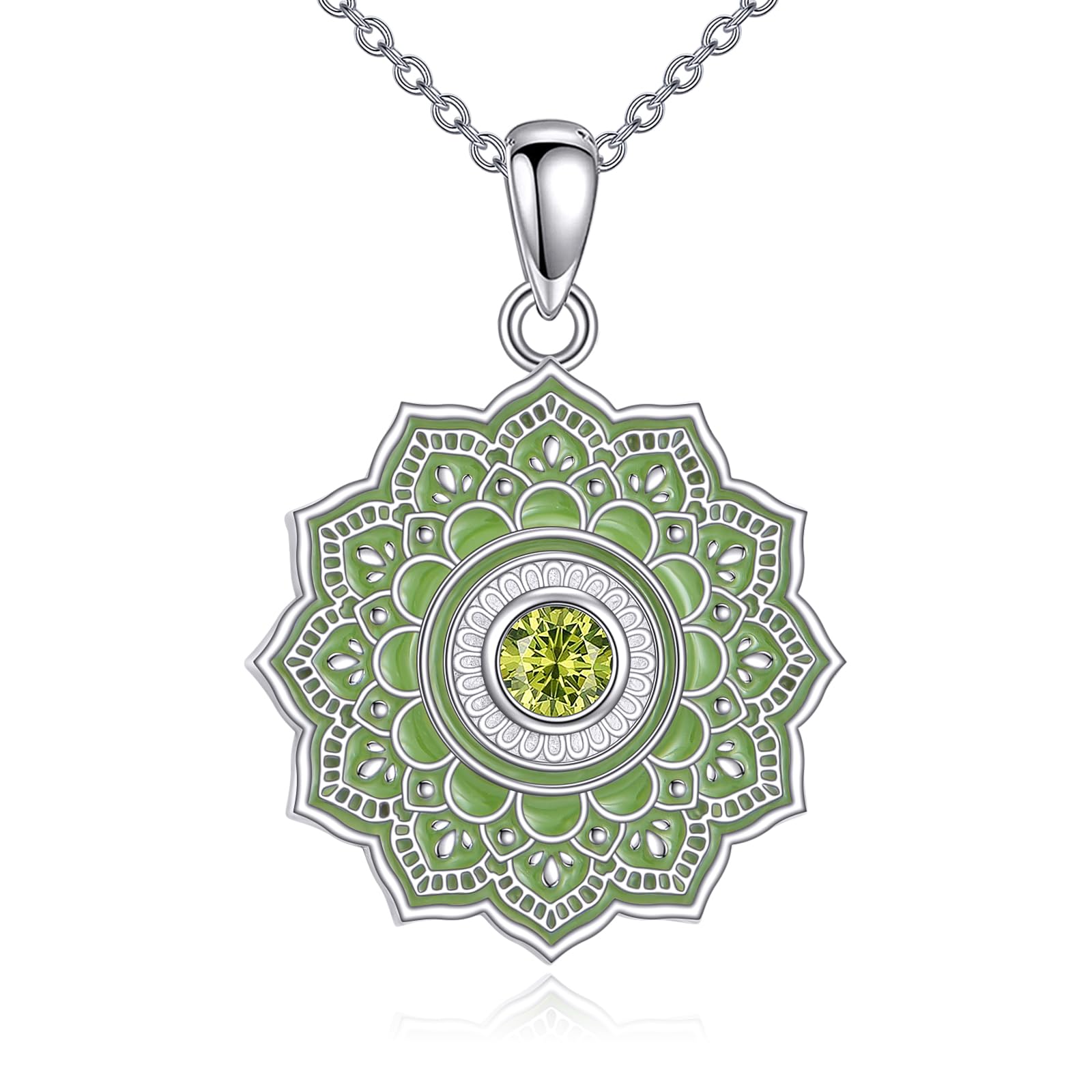 Vadmans Lotus Kette 925 Sterling Silber Lotus Anhänger Halskette Lotusblume Lotus Schmuck für Damen