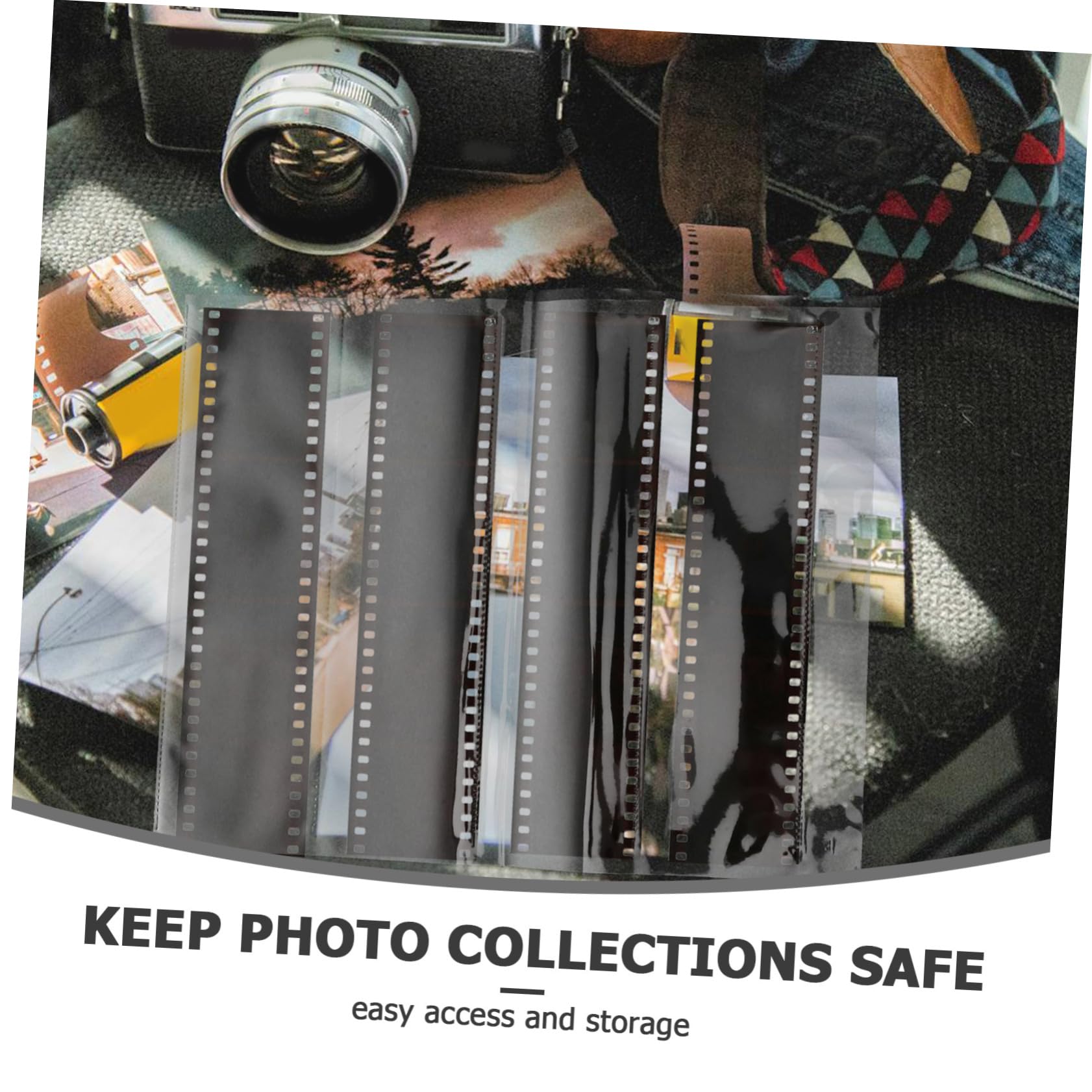 jojofuny Fundas de Transportar Limpio de Ideales y Elegante Fáciles para Negativos Película 10piezas Resistentes Impermeables de PE, Diseño para Coleccionistas y Archivo Familiar