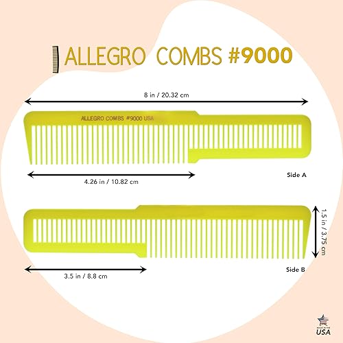 Miniatura 2 de Allegro Combs 9000 Clipper Blending Corte de dientes anchos Peine de pelo para peluqueros que se desvanecen peluqueros hombres mujeres peine de