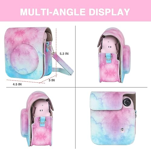 Miniatura 4 de CAIYOULE Funda para cámara Instax Mini 12, piel sintética, especializada para Fujifilm Instax mini 12, diseño de agujero preciso, ajuste perfecto y