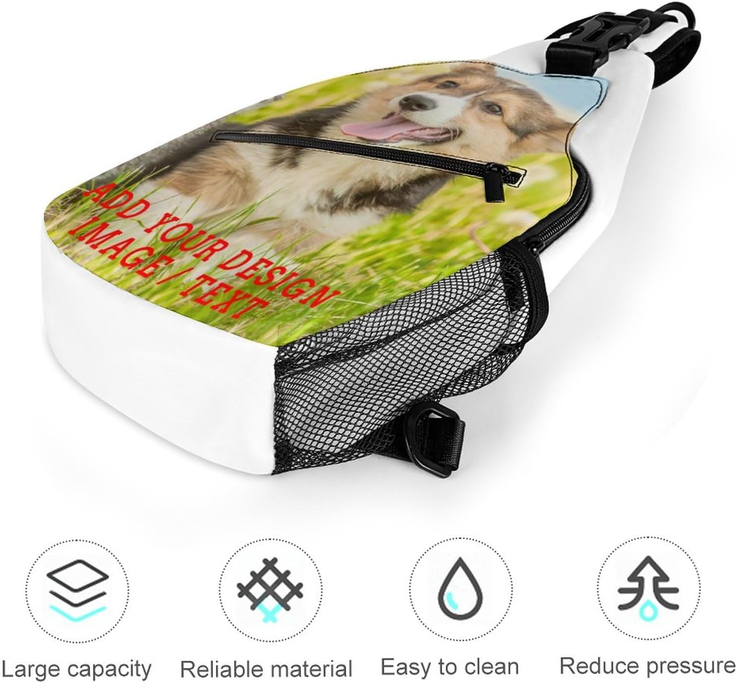 Custom Sling Bag,Custom Chest Bags With Image/Text,Travel Hiking Daypack Chest Bags For Men Women