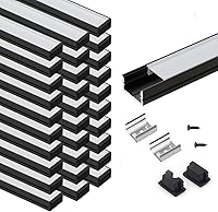 Vista 14 de VST Paquete de 6 Sistema de Canal de Aluminio LED en Forma de U de 1 pie/0.3m con Cubierta Lechosa, Tapas Finales, Clips de Montaje, Compatible