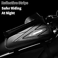 Vista 3 de OOKUU Bolsa de bicicleta para bicicleta, bolsa impermeable para bicicletas con marco frontal, bolsa de montaje para teléfono de bicicleta de tubo