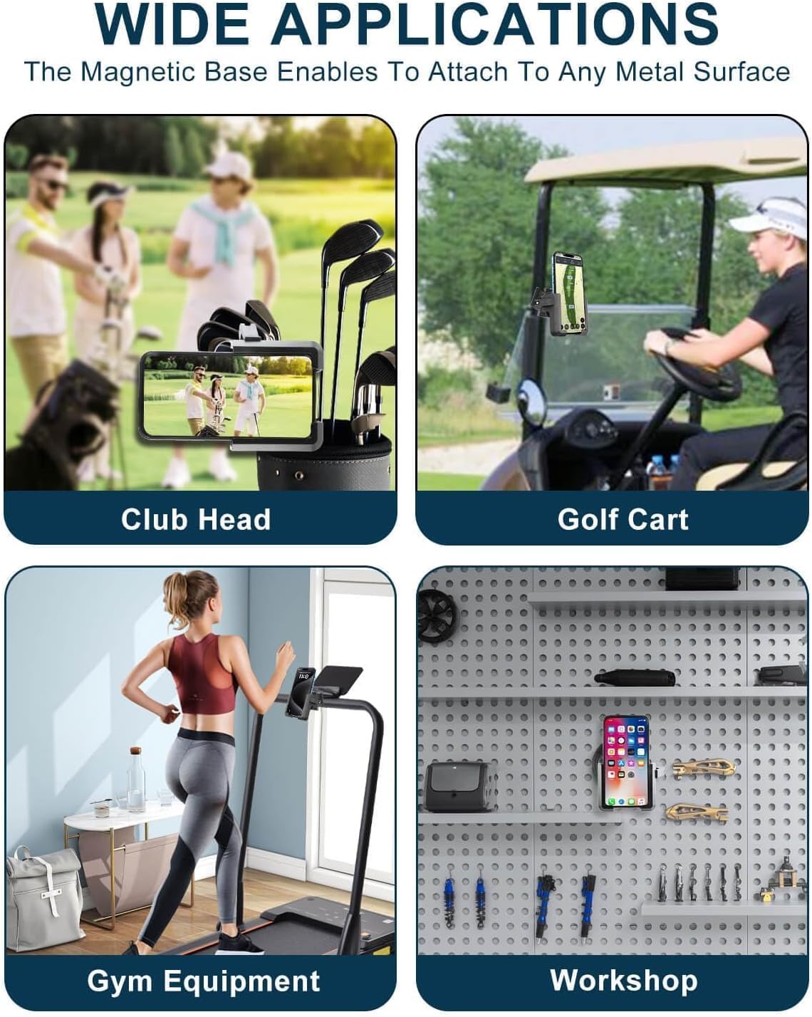 Golf Cart Phone Holder Mount Magnetic with Vibration Dampener Anti Shake, Golf Cart Phone Caddy Compatible with iPhone/Galaxy/Google Pixel/Motorola Fit EZGO/Club Car/Yamaha/ICON/Zone - Image 8