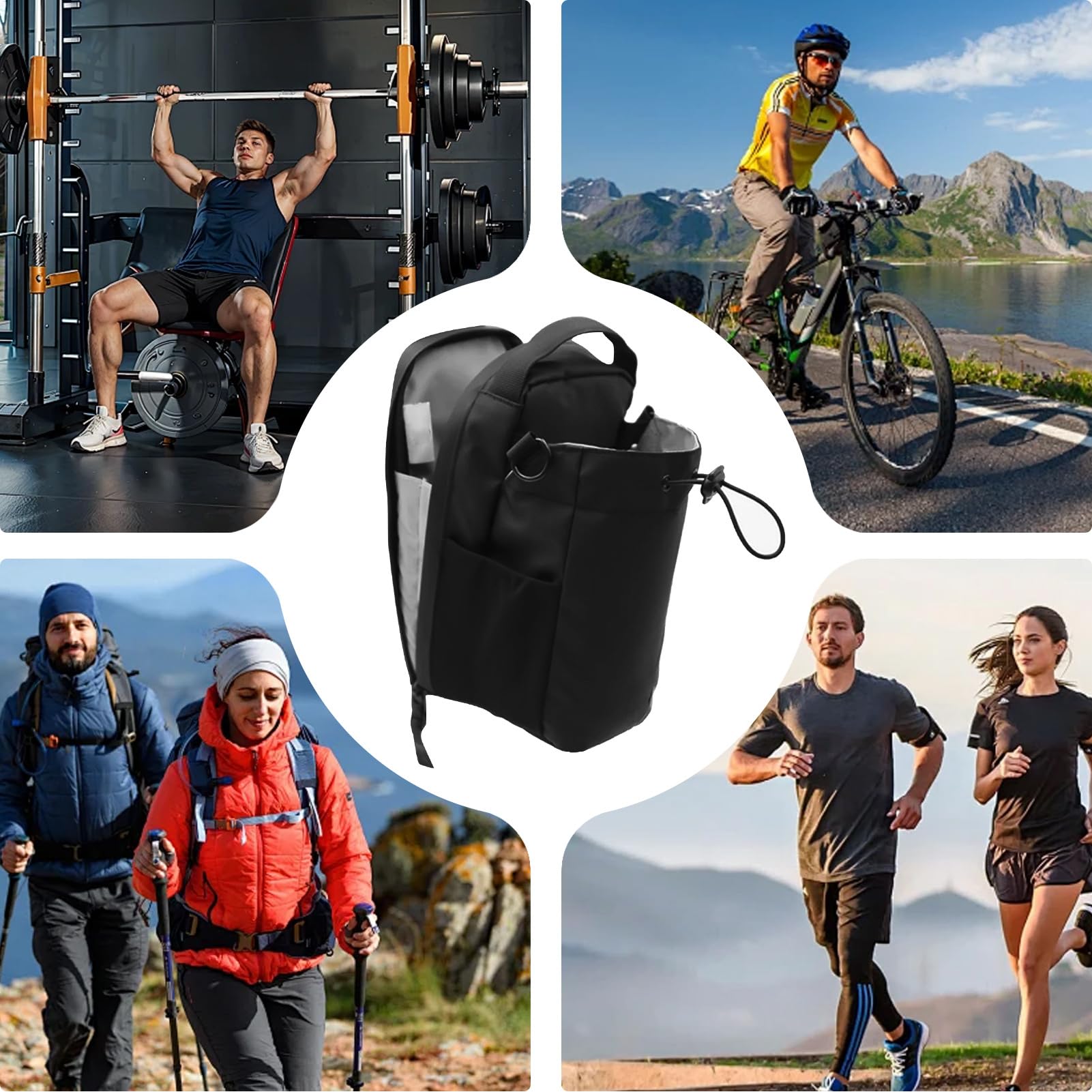 Bolsa De Gimnasio Magnética Gran Capacidad con Bolsillo para Teléfono Organizador Portátil