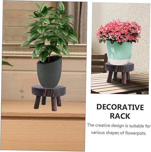 Miniatura 3 de GANAZONO Soporte para maceta de flores, taburete de tronco de árbol, soporte de pedestal de madera al aire libre, taburete para plantas, mini