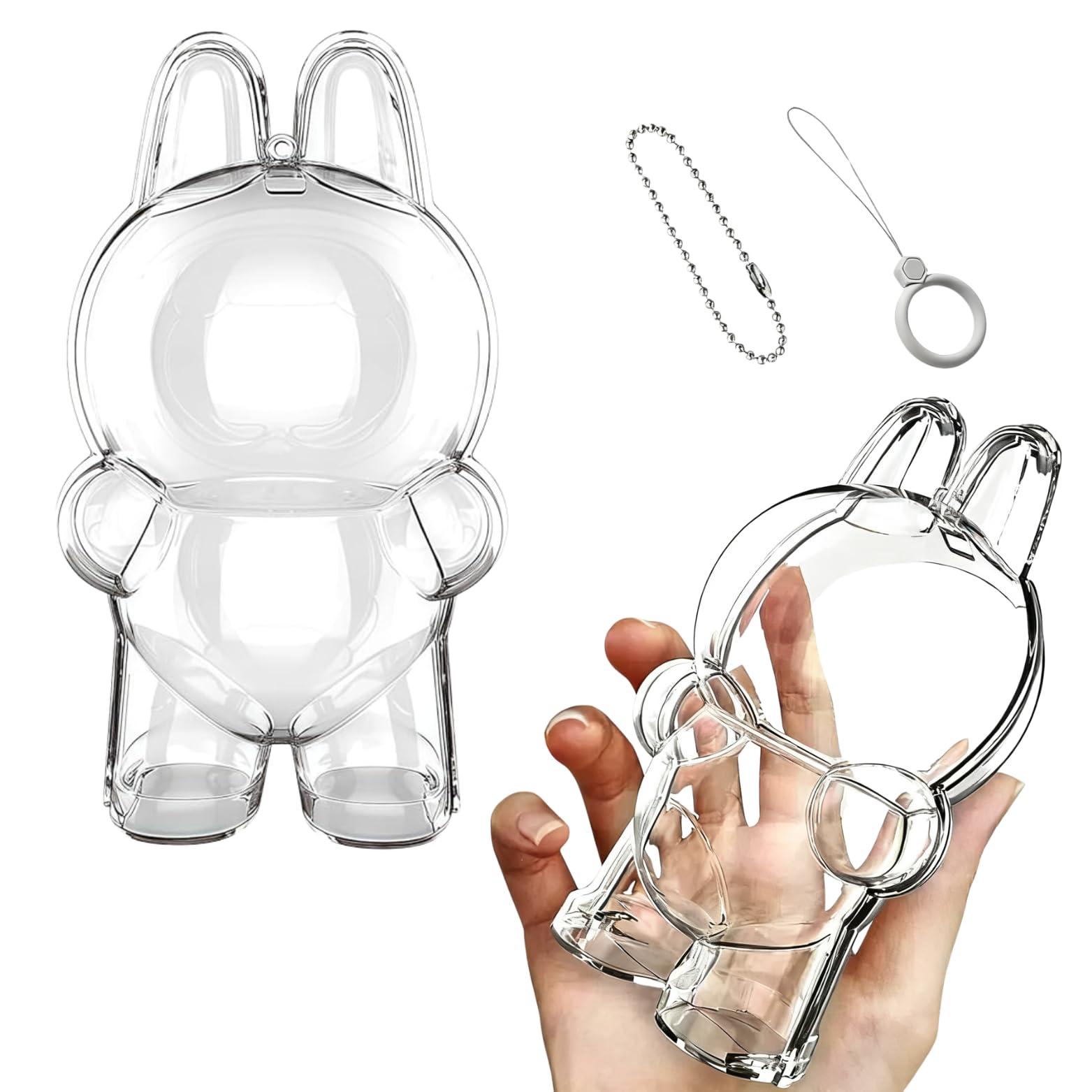 Amazon.co.jp: LABUBU に適合す ケース ラブブ ケース 透明 吊り下げ