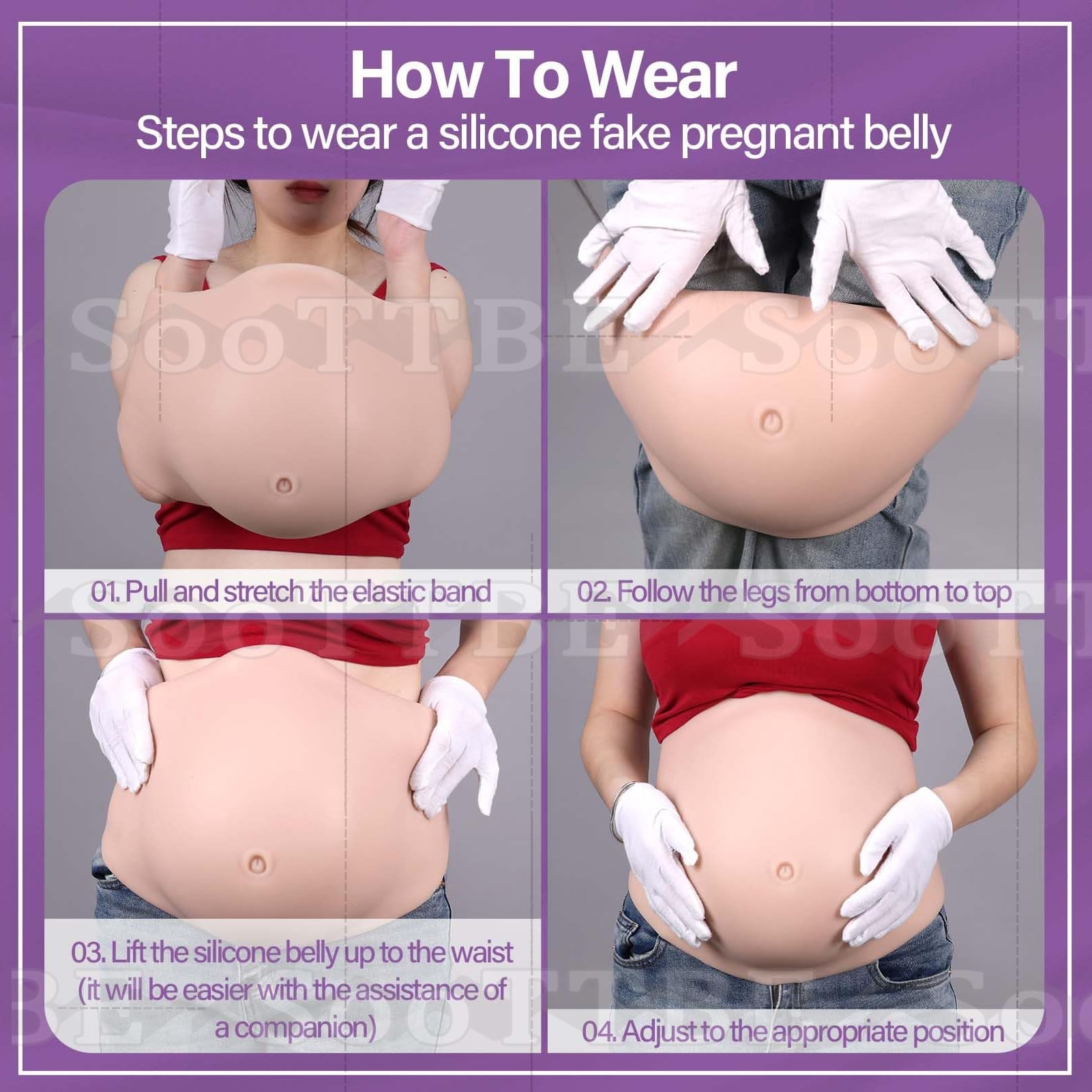 Full Silicone Artificiale Del Bambino Bump Falso Incinta Pancia Film Puntelli Reale Morbido Falso Maternità per Fingere La Gravidanza