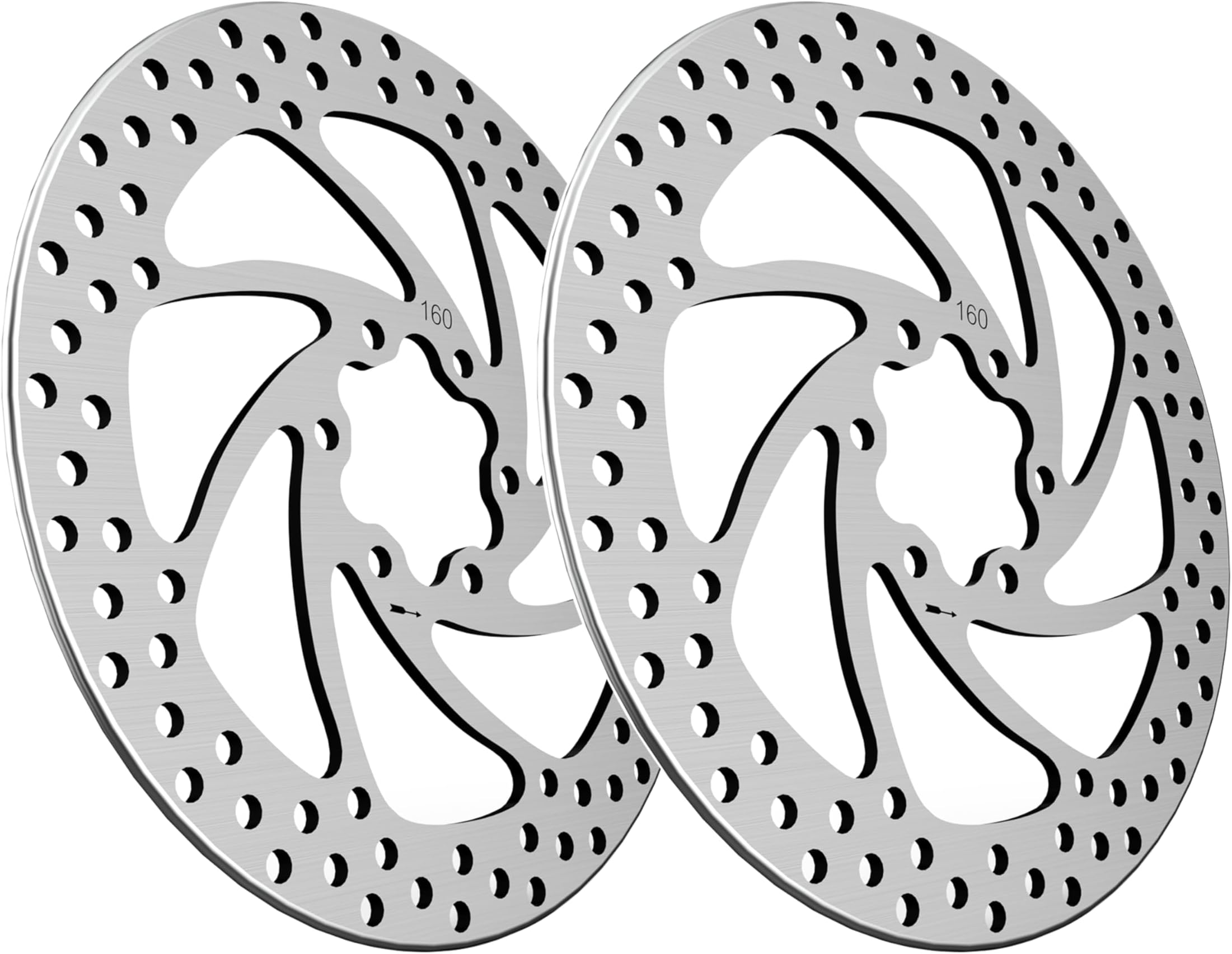 160mm Scooter Brake Disc Rotor Pad 6 Holes Rounded Compatible with KAABO Wolf Warrior 11+,Wolf Warrior 11 PRO+,Wolf Warrior GT Pro,Wolf King+,Wolf King GT Pro,Wolf King GT/GTR