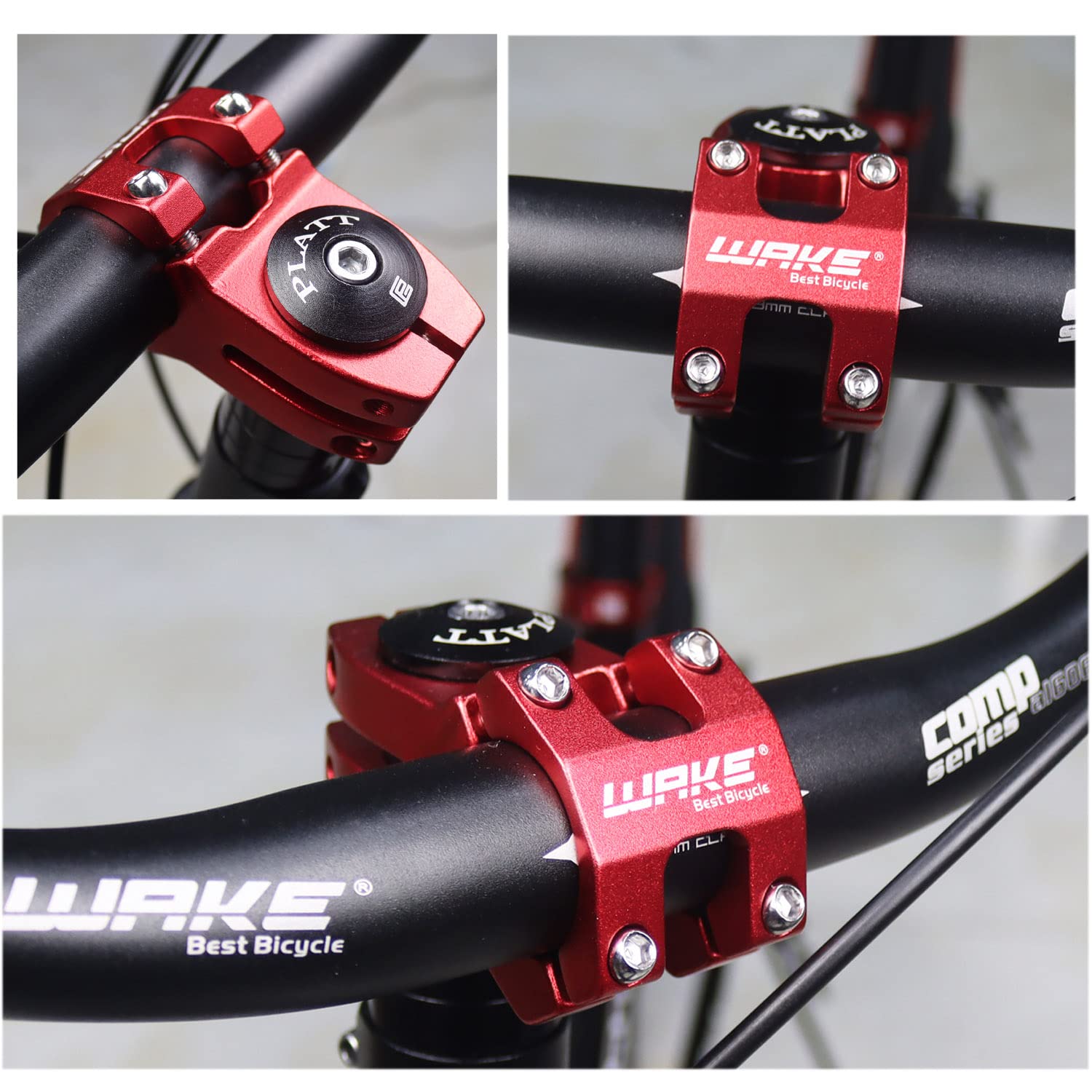 PLATTBK 31,8 wspornik kierownicy MTB, riser, 45 mm, stop aluminium, krótki mostek 0 stopni, do rowerów górskich, wyścigowych, BMX, MTB