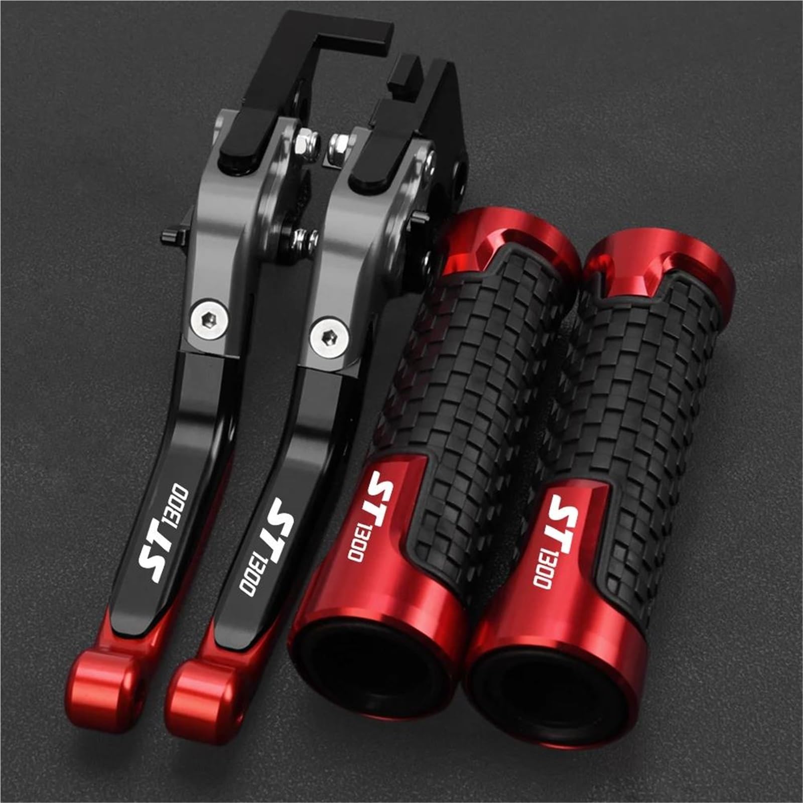 Tgvselpj Red 1 Motorcycle Part Motorcycle Parts Adjustable Pivot Brake Clutch Levers Control Handles For H-Onda St1300 St1300a 2003-2007(Red 1)