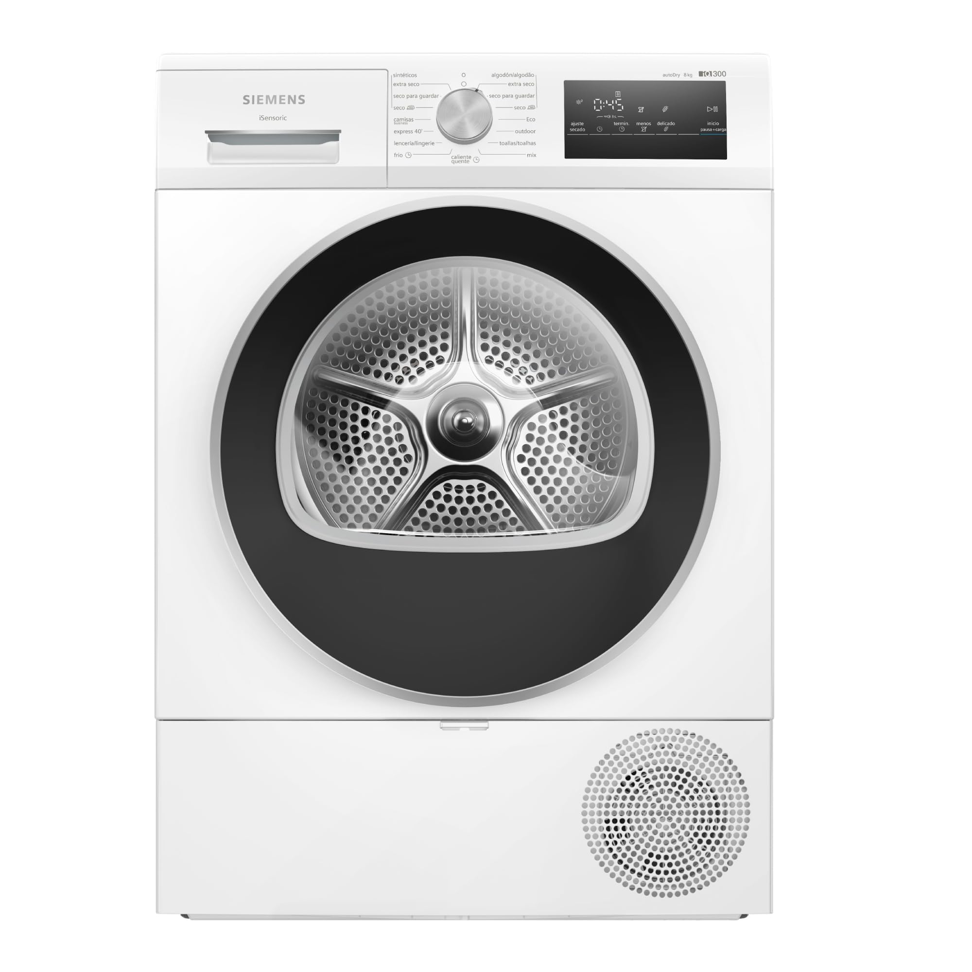 Siemens - Secadora con bomba de calor, iQ300, 8 kg, autoDry, WT45HV00ES