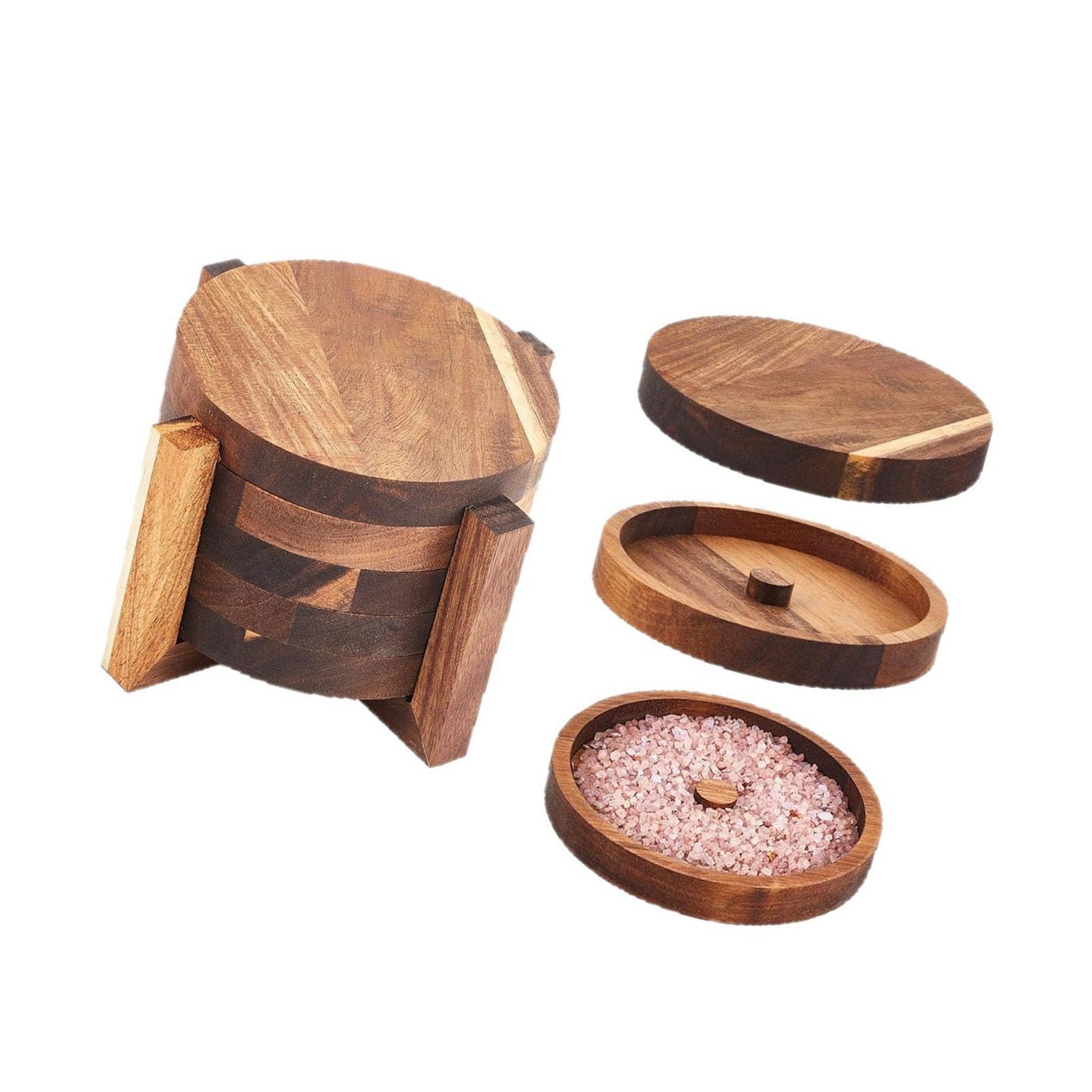 Cocktailgarnitur Set aus Holz, einzelne Bereiche faltbar, B
