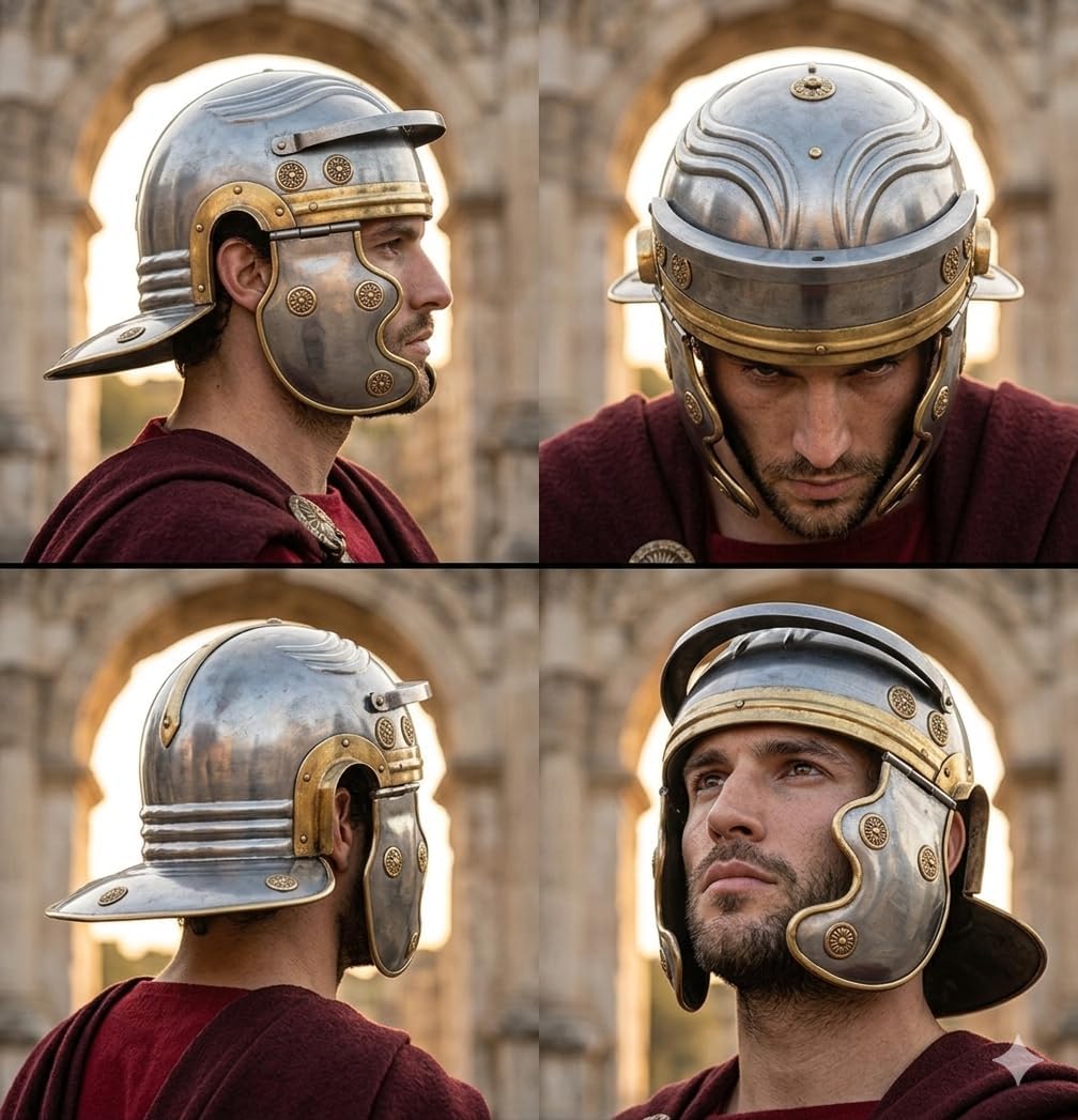 Roman Centurion Helmet, Medieval Warrior Armor, for Cosplay, LARP and Reenactment