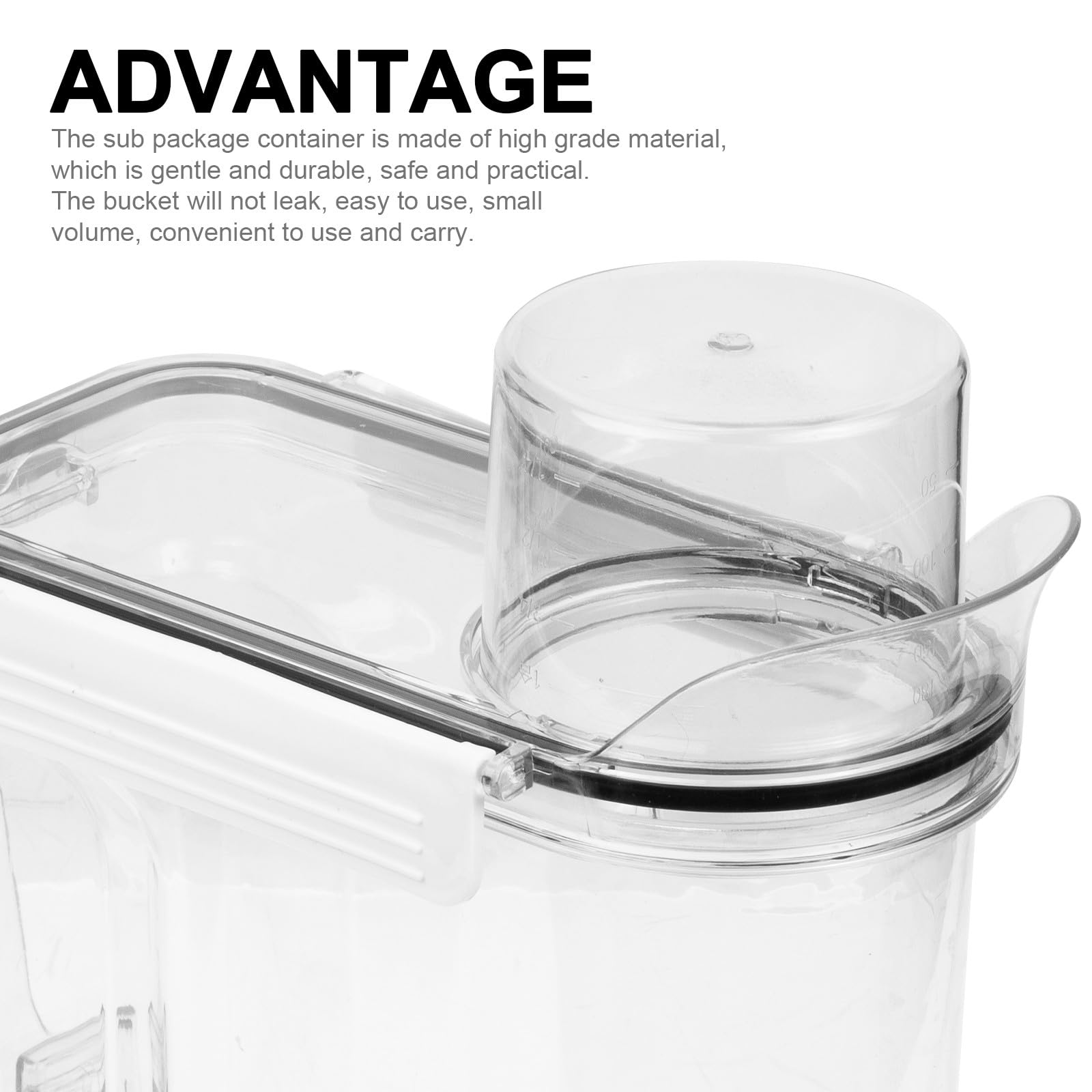 VICASKY Secchio Porta Detersivo Liquido Trasparente 18X29 CM Coperchio Ermetico Contenitore Ricaricabile per Polvere Bucato Accessorio Pratico per Casa e Hotel