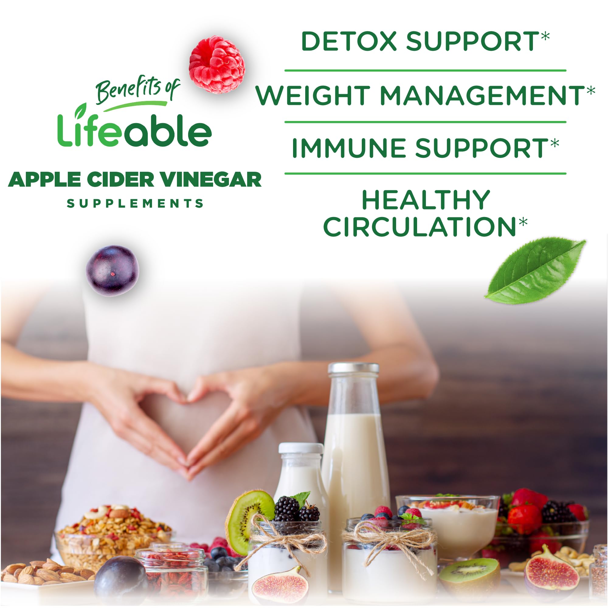 Lifeable Apple Cider Vinegar Gummies with Mother, 1000mg ACV, 60 Count — Amazon image 3