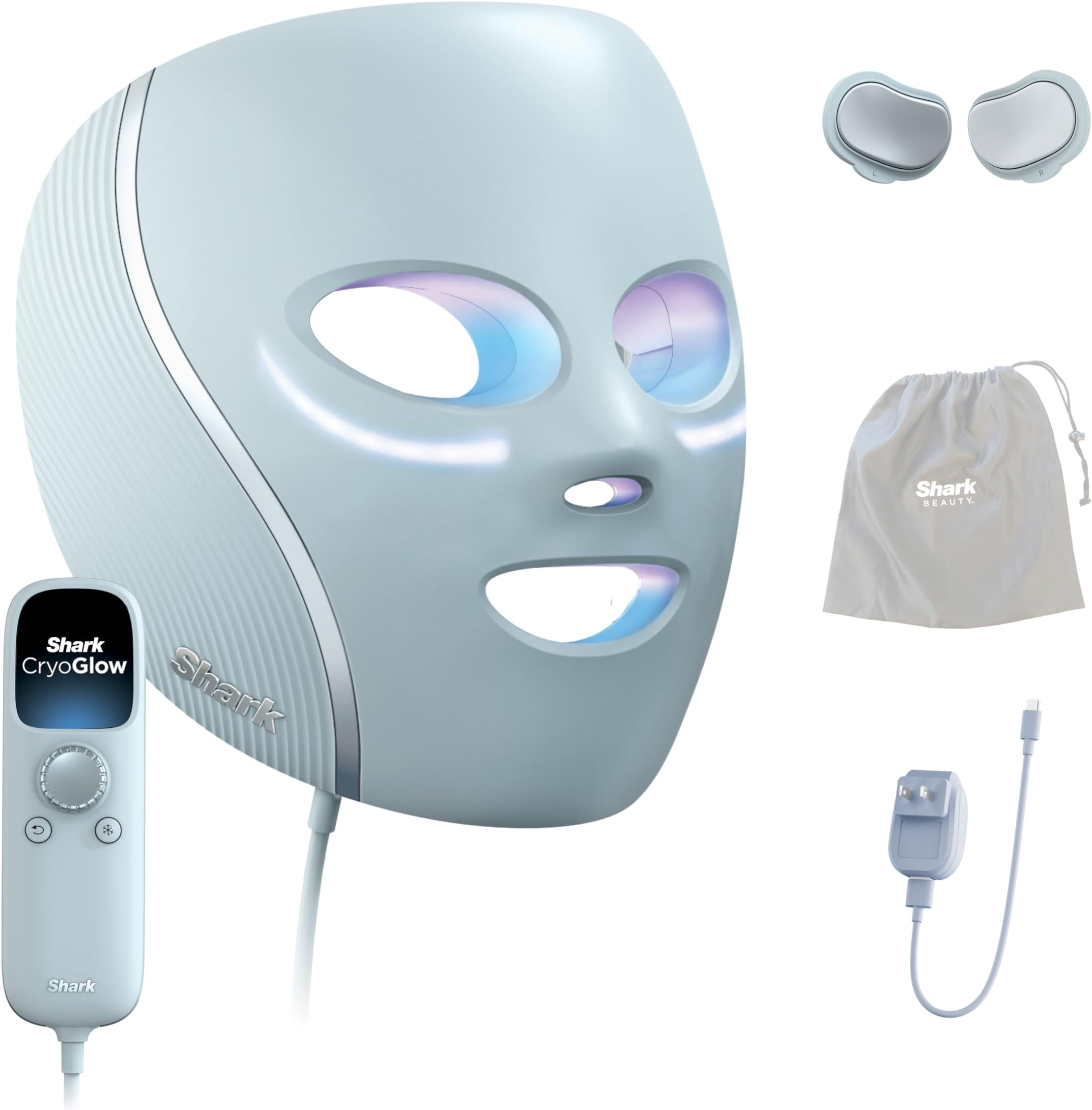 Shark CryoGlow LED Face Mask (FSA/HSA Eligible*) with Under-Eye Cooling, Anti-Ageing & Blemish Repair