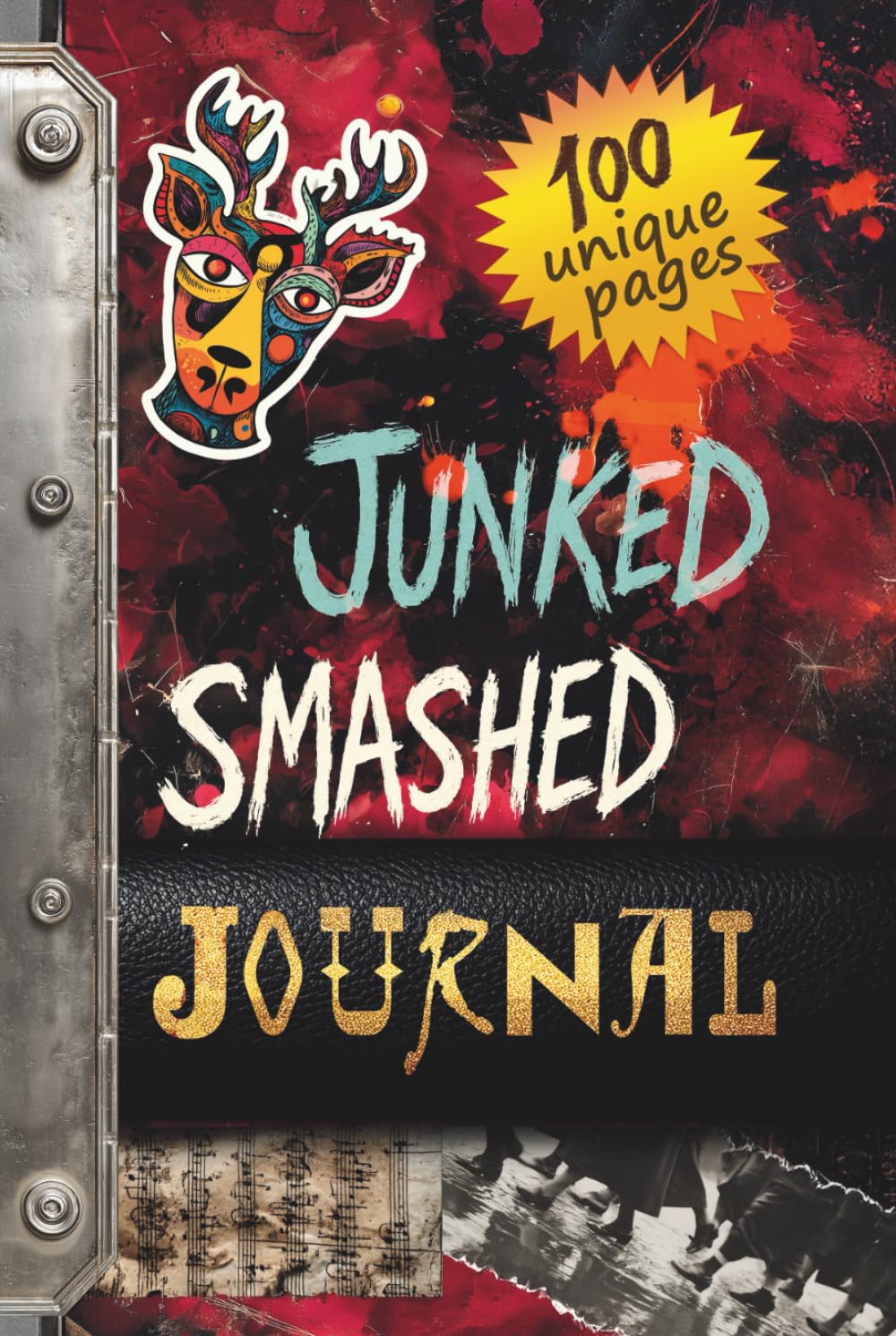 Livre Junk Journal de collage artistique pour projet mixed media et matériel de scrapbooking
