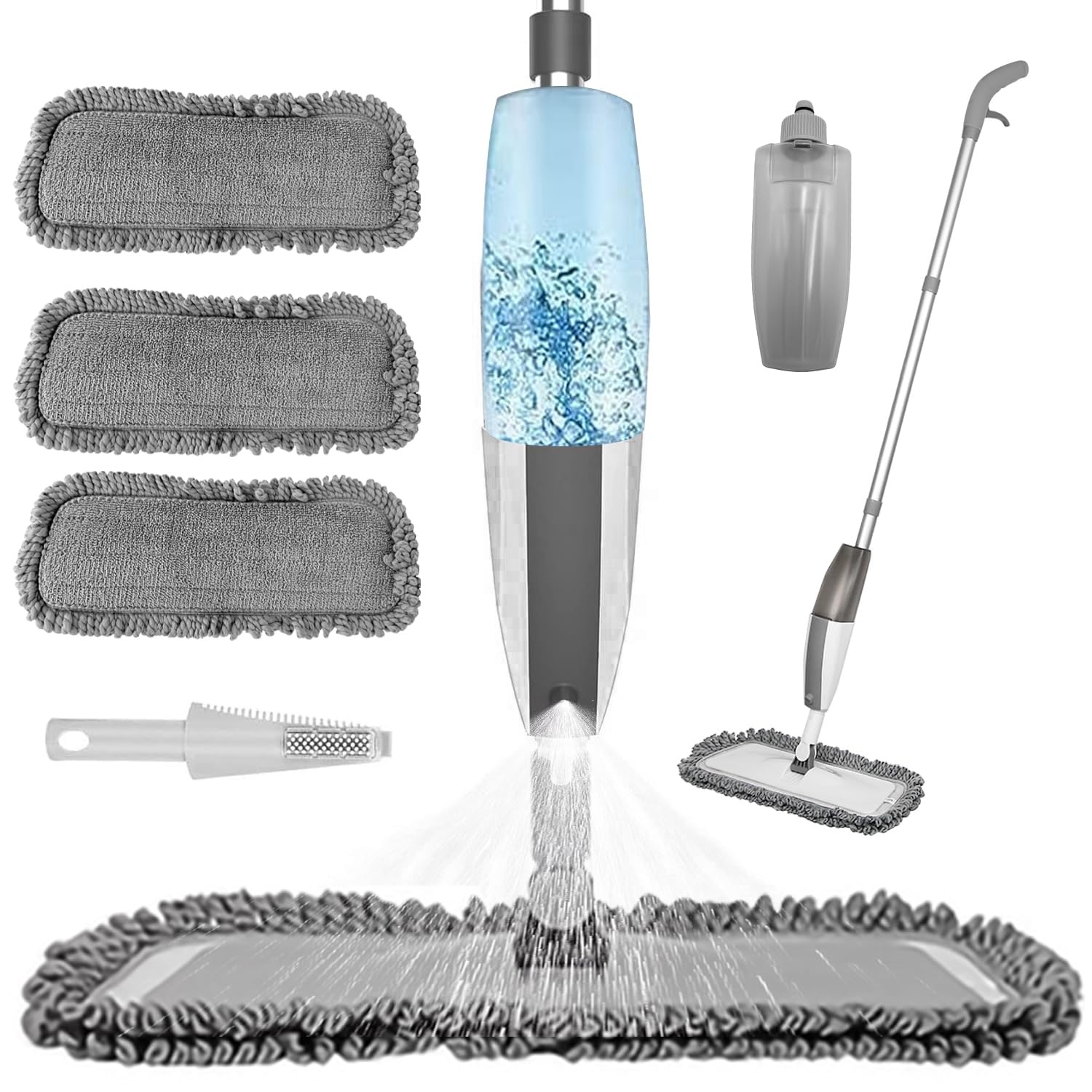 Microfiber Spray Mop for Floor Cleaning - Dry Wet With 4 Reusable Washable Pads, Refillable Bottle Sprayer for Laminate, Hardwood, Ceramic Tile, Wood, Dust, Kitchen