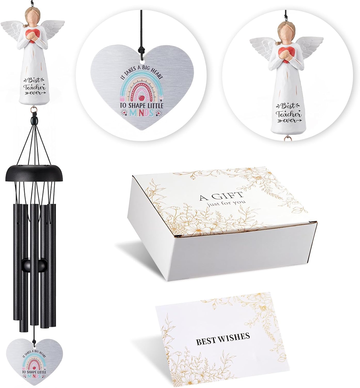 Thank You Gifts-Thank You Gifts for Women Men-Unique Appreciation Gift for Coworkers,Friends, Boss,Teachers,Nurses,Mom,Grandma-Gratitude Gift-Thank You Wind Chimes with Angel
