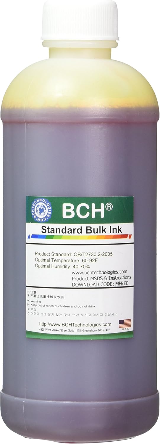 BCH Standard Bulk Yellow Refill Ink 500 ml (16.9 oz) for