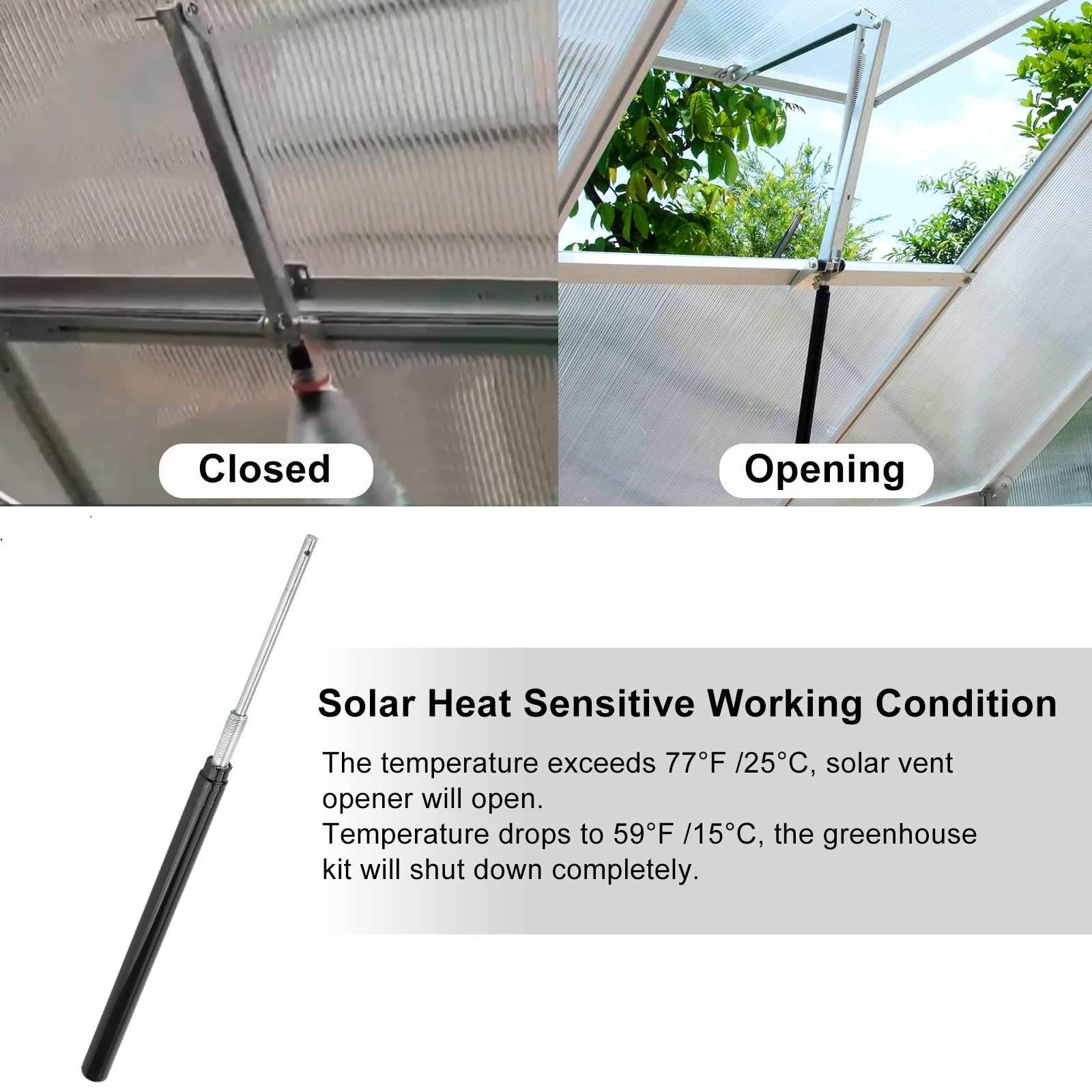 Ouvre-fenêtre Automatique pour Serre Solaire 7kg (2PCS)