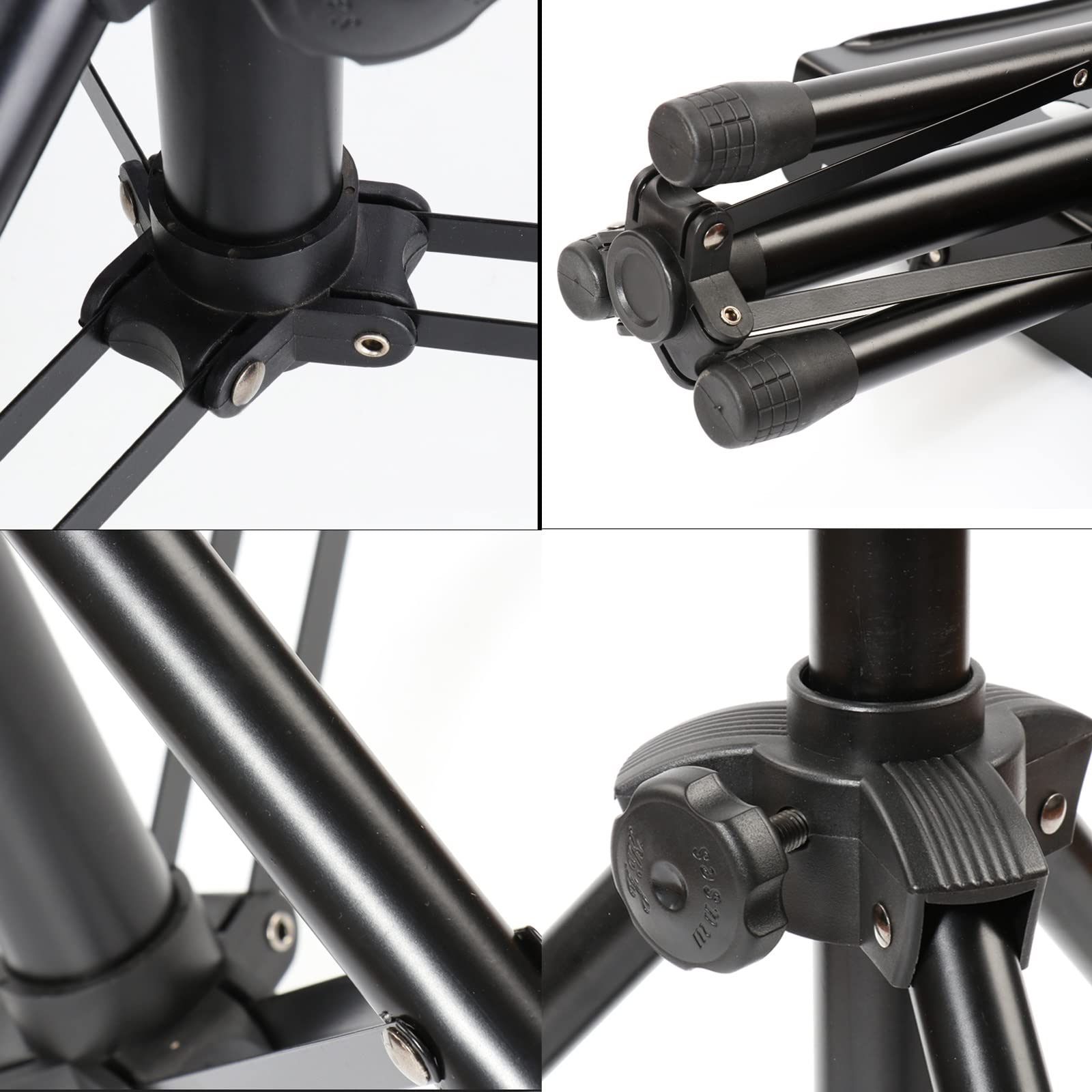 HJXGQJM Atril for Partitura Plegable Portátil Musica Metalico Soporte De Ajustables con Bolsa De Transporte, Atril for Música Orquestal,Negro Soporte for Trípode(Noir)