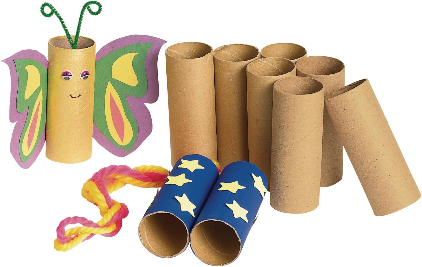 Colorations Recycled Craft Rolls, Cardboard, Sturdy, Set of 24, Tubes, DIY Crafts, Arts & Crafts, Project, Multi-Purpose, Open-Ended