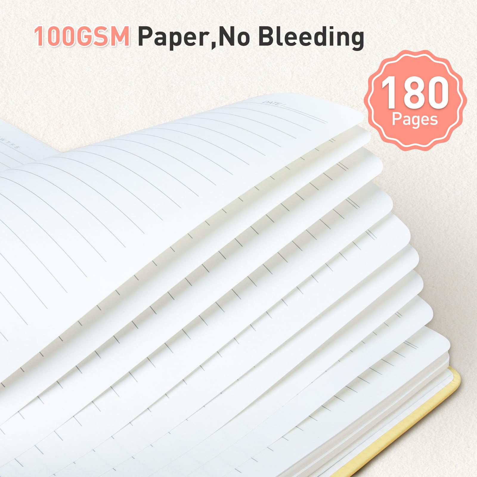 Umriox Lined Notebook,365 Pages A5 Thick Journal 100gsm No Bleed Paper, Hardcover Leather Journal For Women Men Work School Writing,14.5 X 21.4cm-Light Blue