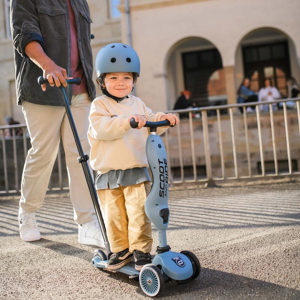Highwaykick 1 Push and GO - Lauflernhilfe und Kickboard Farbe Steel